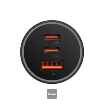 شاحن سيارة مزدوج USB-C + USB-A